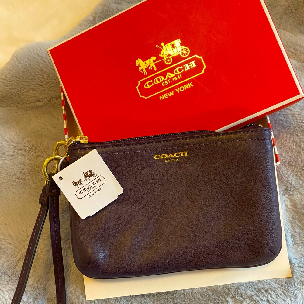 Coach Purple Leather Wristlet